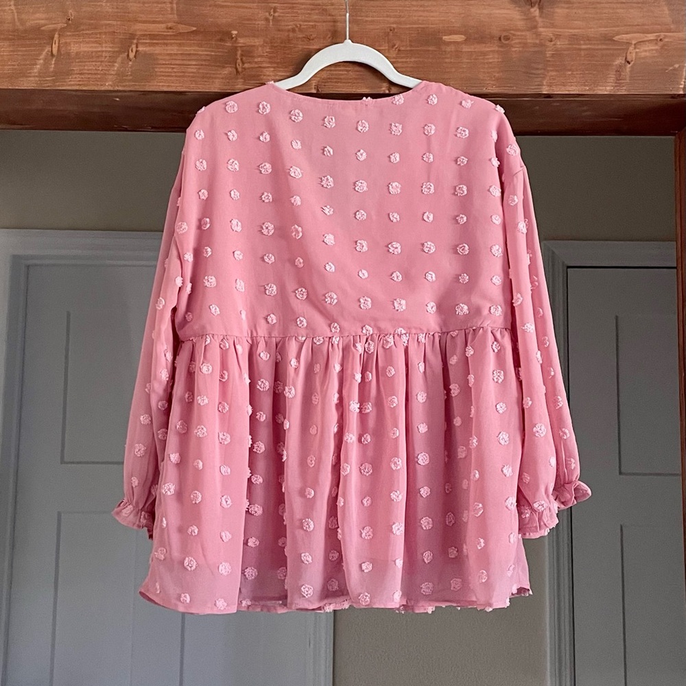 Entro Swiss Dot Chiffon Blouse Size M - Picture 8 of 8